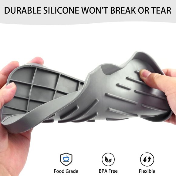 Silicone Soap Dish, 9.6"×5.3" Silicone Soap Holder for Bathroom and Kitchen, Sin - Picture 2 of 8